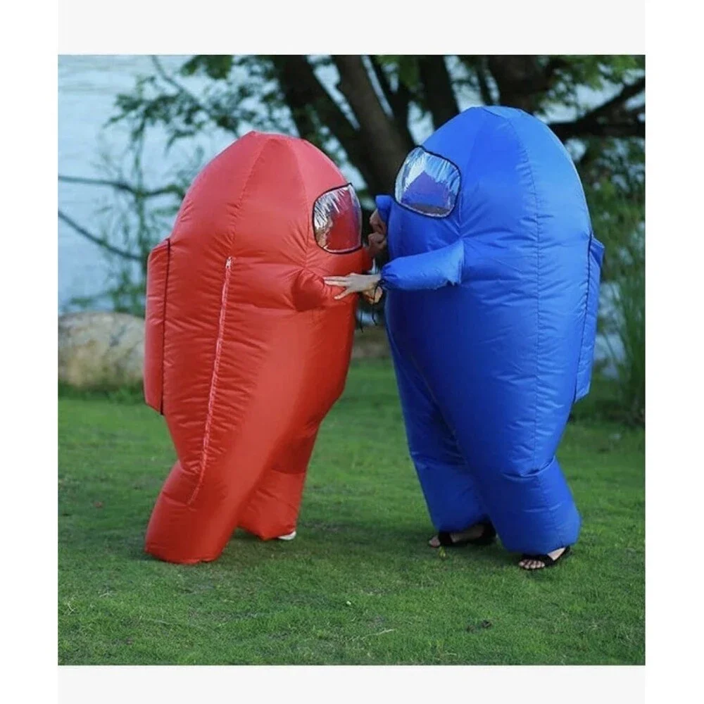 Among Us Red Imposter Inflatable Astronaut Gamer Costume Youth One Size Fanfx
